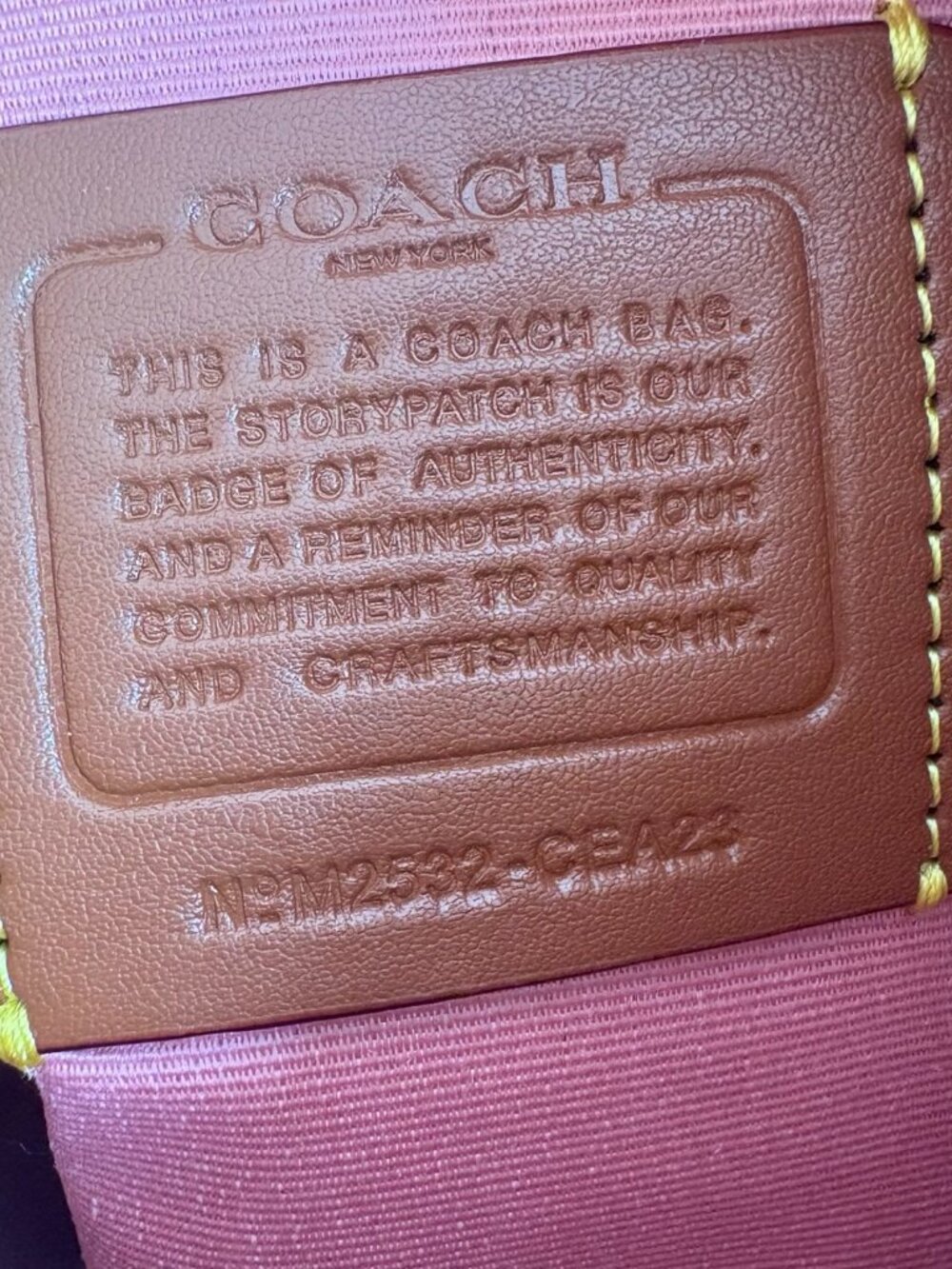 Coach Pink Monogram Drawstring Bucket Bag - Picture 9 of 9